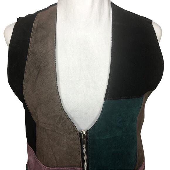 Color Block Suede Vest - Size Small - Picture 3 of 8